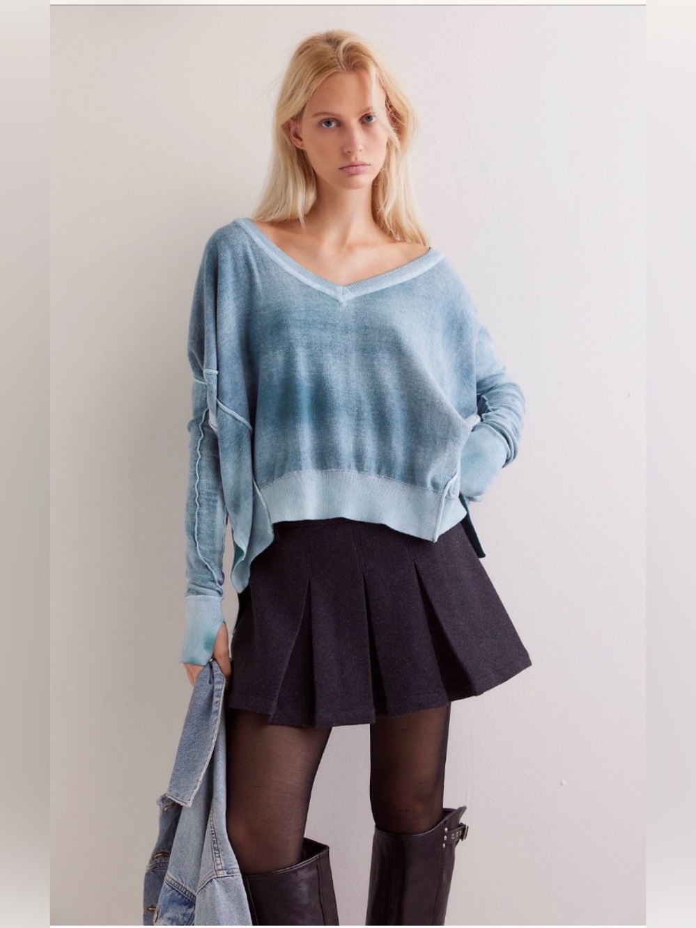 FREE PEOPLE We The Free Gibson V-Neck Pullover TOP